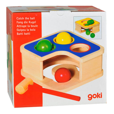 Goki klopbank en knikkerbaan 18x18x8cm, hout
