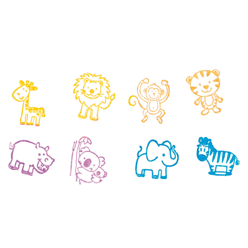 Load image into Gallery viewer, Goki houten stempelset 8-delig wilde dieren
