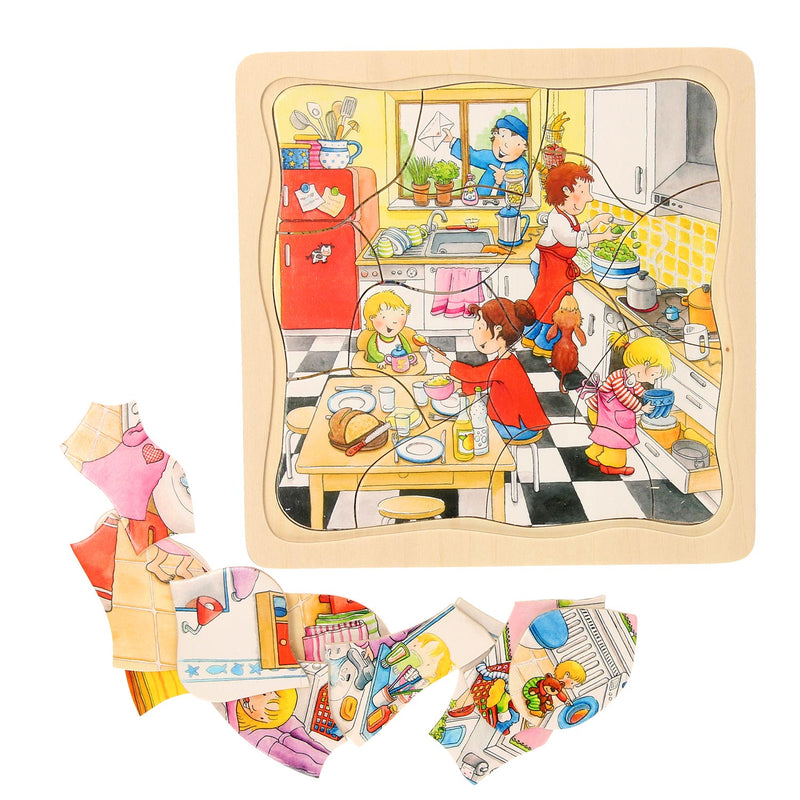 Load image into Gallery viewer, Goki Houten Lagenpuzzel Mijn dag
