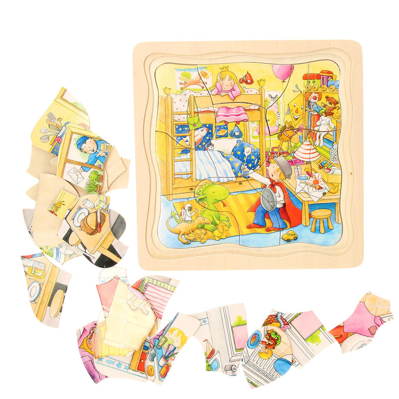 Load image into Gallery viewer, Goki Houten Lagenpuzzel Mijn dag
