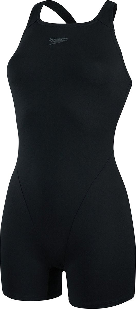 Speedo endurance+ legsuit dames sportbadpak - badpak dames met pijpjes - chloorbestendig zwempak dames - kleurvast sportbadpak dames - zwart - 42