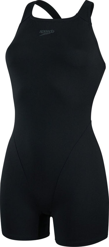 Speedo endurance+ legsuit dames sportbadpak - badpak dames met pijpjes - chloorbestendig zwempak dames - kleurvast sportbadpak dames - zwart - 40