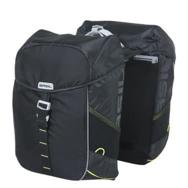 Basil dubbele fietstas miles 34 liter 13 x 26 x 35 cm (2x) - zwart lime