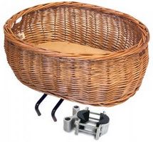 Basil Pluto - dog bike basket - front - brown