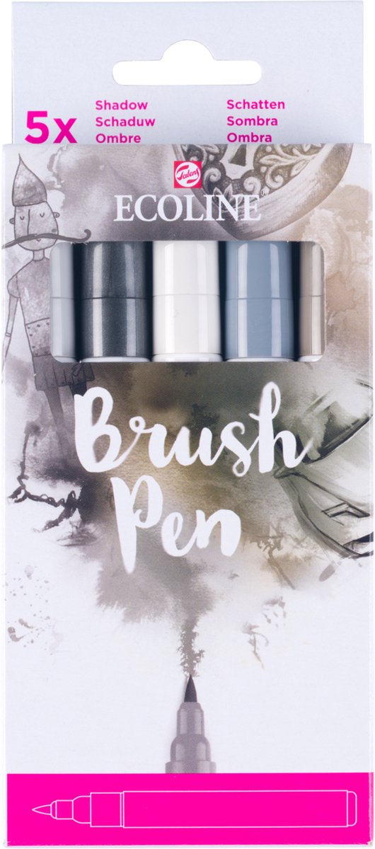 Ecoline brush pen set schaduw| 5 colours