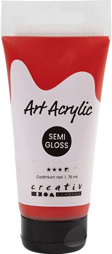 Pigment art acrylverf – rode verf – acrylaatverf – acrylic paint – hobbyverf – sneldrogende verf – dekkende verf – waterbasis verf – cadmium red – dekkend – – 75 ml