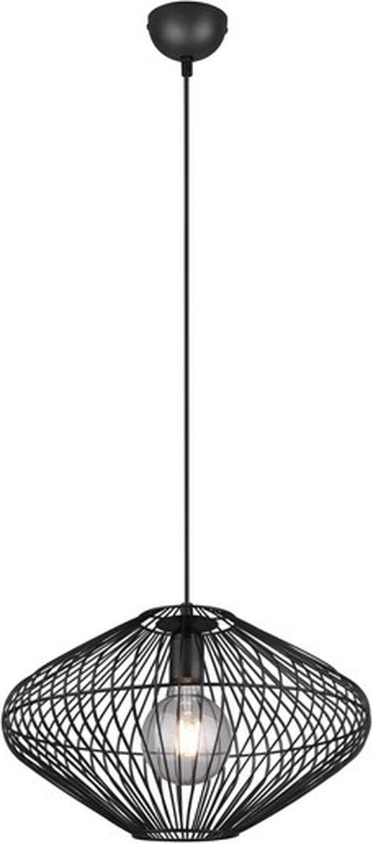 Rl live your light reality cobain - hanglamp - zwart mat - excl. 1x e27 7 w - plafondbevestiging - in hoogte verstelbaar