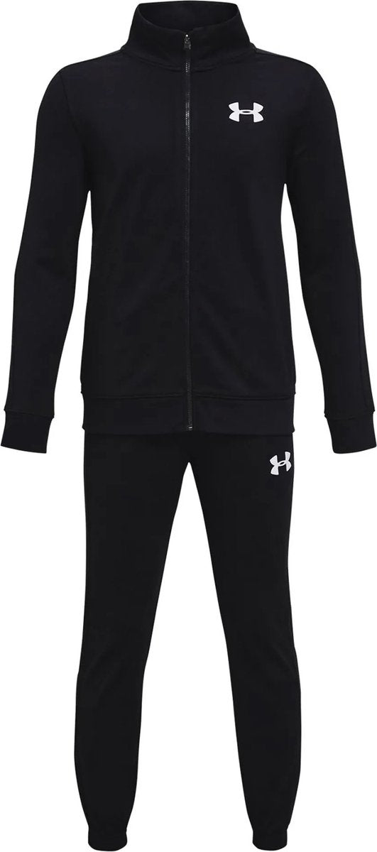 Under armour ua rival knit track suit-blk jongens trainingspak - zwart - wit