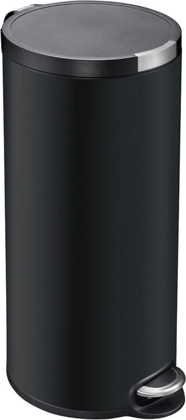 Eko - artistic pedaalemmer 30 liter - stainless steel plastic - mat zwart - prullenbak