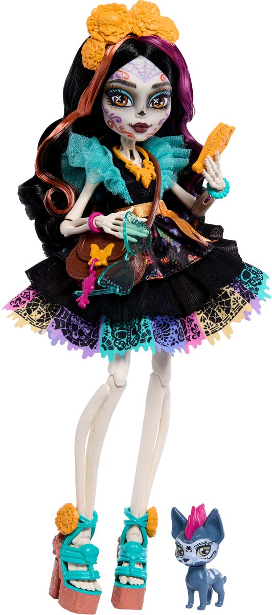 Monster high skelita calaveras - modepop met huisdier candelita