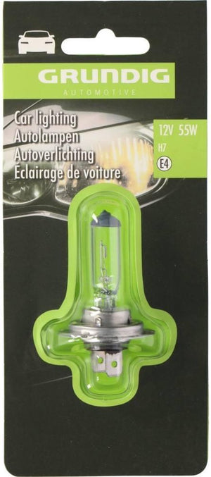 Grundig autolamp h7 12v 55w e4 - halogeenlamp voor in de auto - snelle en eenvoudige installatie - geschikt voor diverse automodellen - universeel toepasbaar - transparante kleur