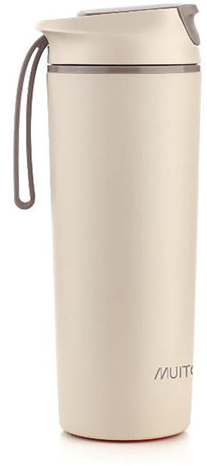 Muitomas never fall down waterfles - anti-val zuignapsysteem - antislipgreep - thermische constructie - 450ml - wit