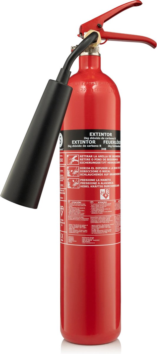 Smartwares fex-15621 - co2 brandblusser 2kg - incl bevestiging - brandklasse b - bsi gecertificeerd