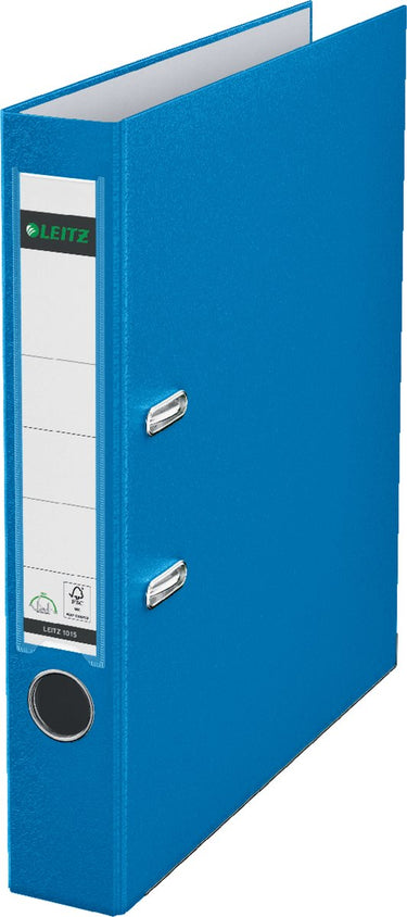 Leitz 180° kunststof ordner - 90% gerecycled karton - 30% pre-consumer gerecycled plastic - a4 - rugbreedte van 52 mm - lichtblauw