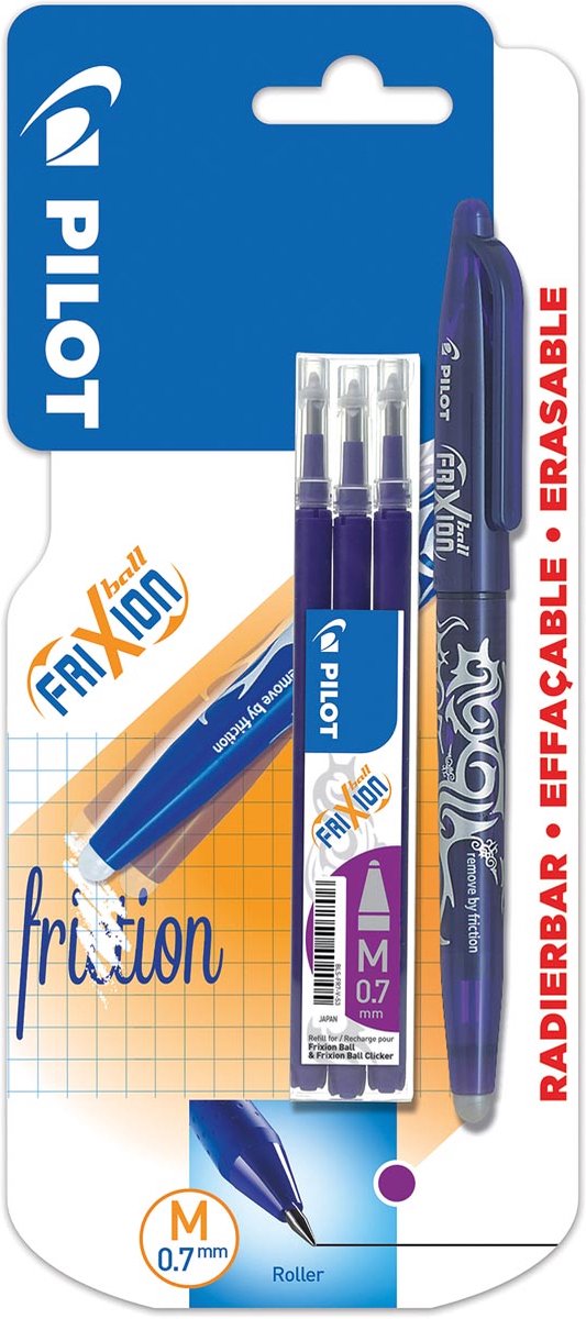 Pilot roller frixion ball violet + 3 vullingen 0.7
