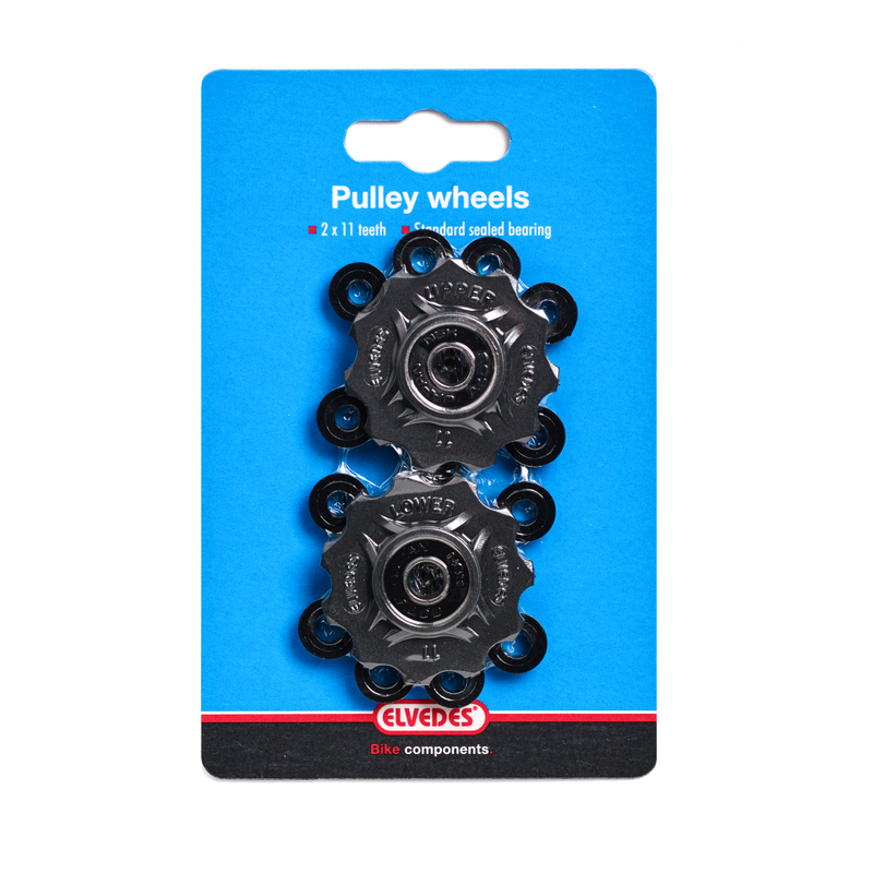Load image into Gallery viewer, derailleurwieltjes 11 tanden 7-11V zwart 2 stuks
