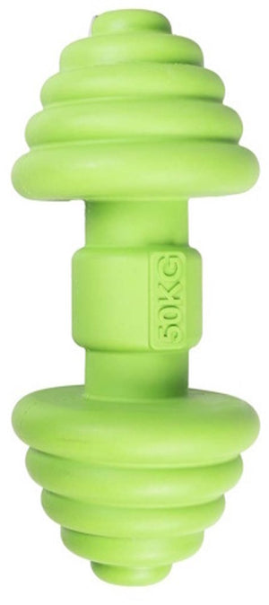 Ebi power pump kauwspeeltje - rubber dumbbell hondenspeelgoed met piep - 3 jaar garantie - l 20x9x9cm - groen l