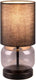 Trio elio - tafellamp - zwart mat - excl. 1x e27 40w - snoerschakelaar - smoke glas