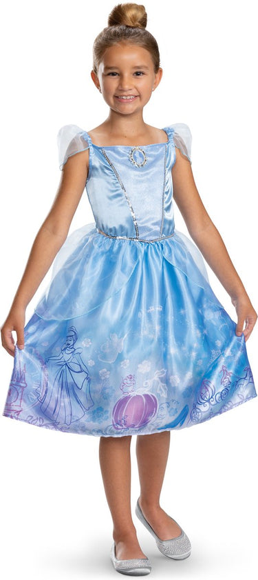 Disguise disney prinses - cinderella, cinderella jurk verhalenboek classic, maat s (5 - 6 jaar), meisjes