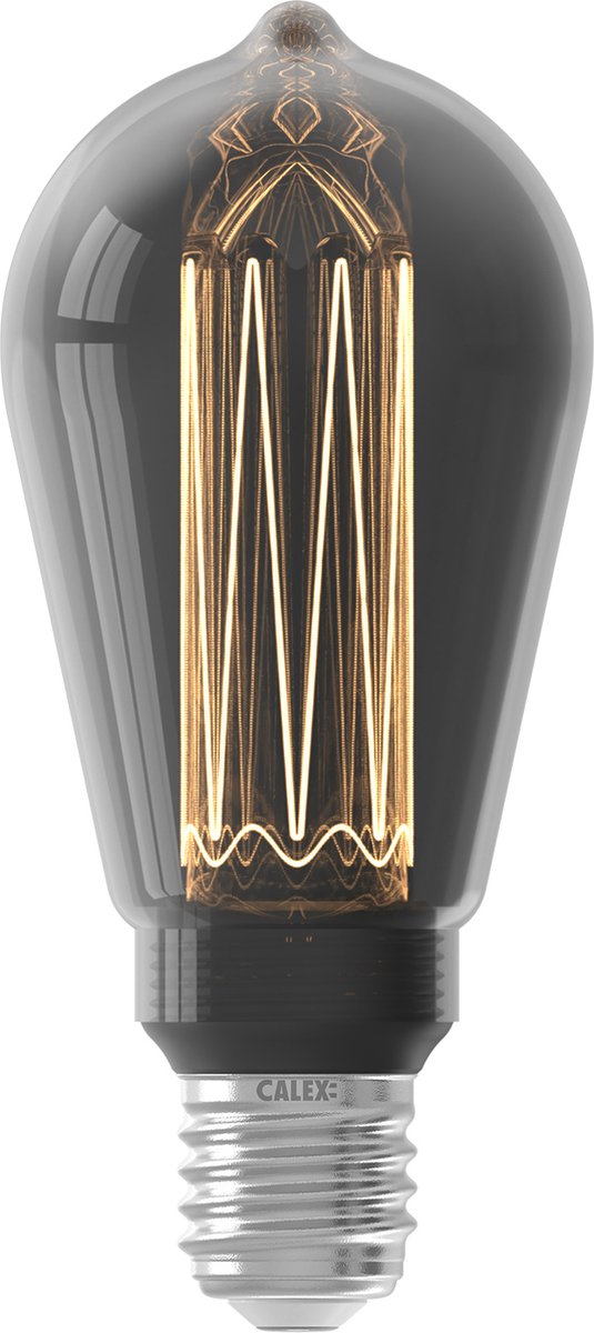 Calex crown series led lamp - e27 - rustiek lichtbron titanium - 3.5w - dimbaar