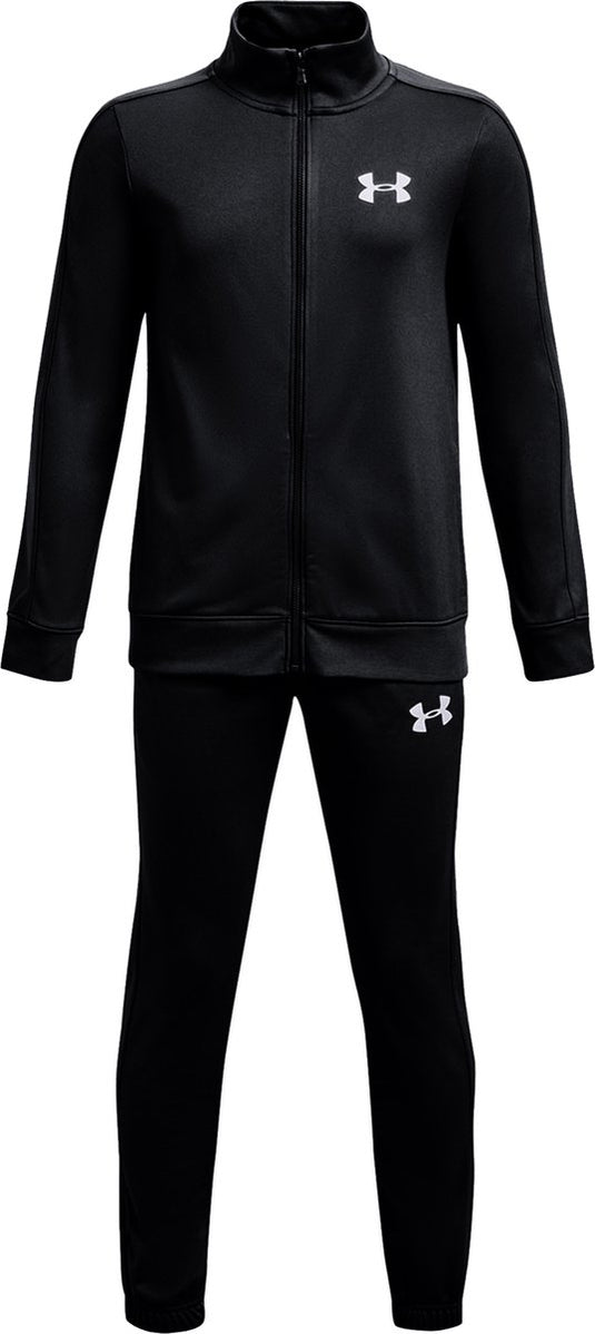 Under armour ua rival knit track suit-blk jongens trainingspak - zwart - wit