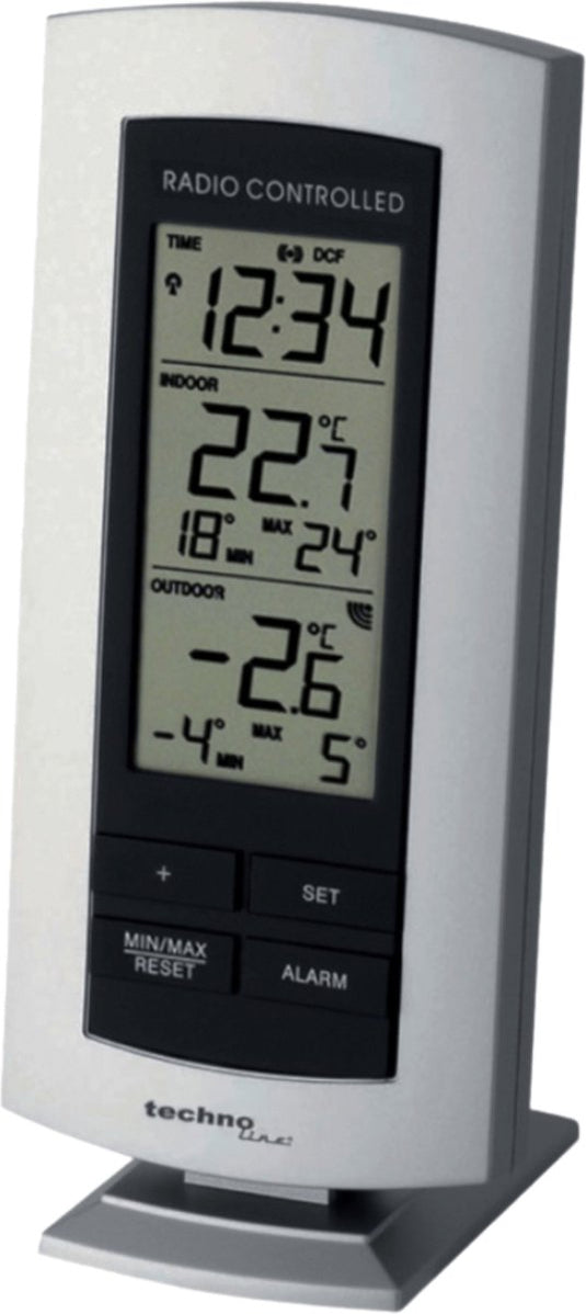 Nextime weerstation - inclusief buitensensor - radiogestuurde wekker - binnen en buiten temperatuurweergave - alarmfunctie - technoline ws 9140-it