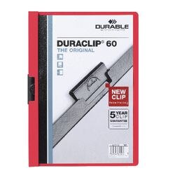 Klemmappen durable kunststof a4 22,5x31cm rood schuifklem capaciteit 6 mm