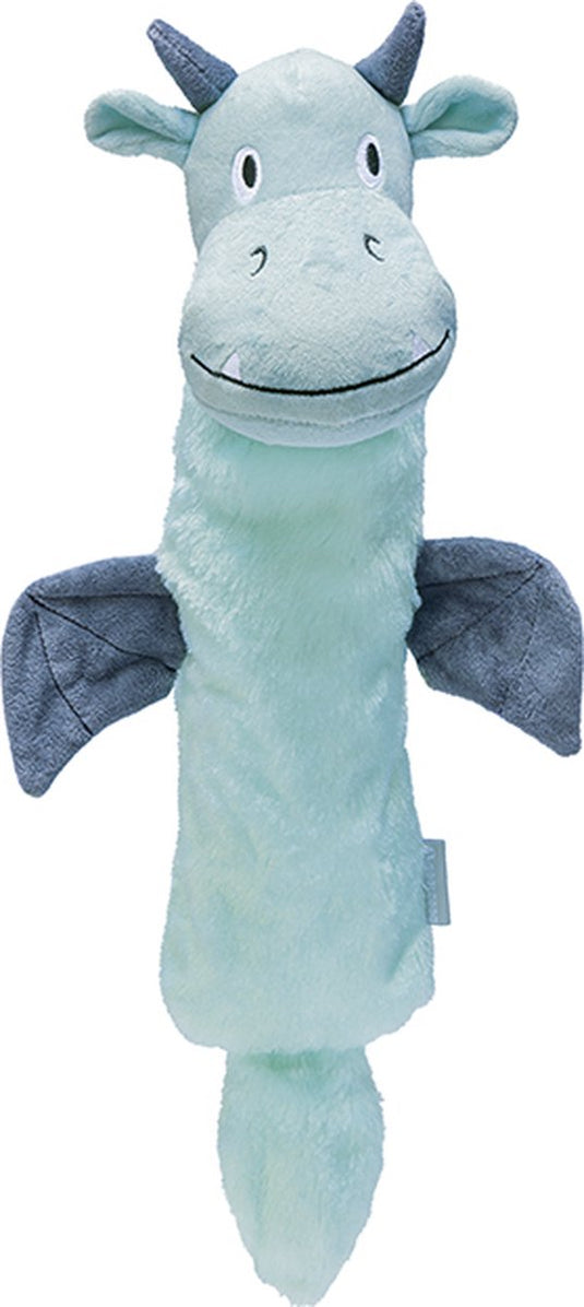 Beeztees puppy speelgoed flatino draak yi - puppy knuffel - honden speelgoed - zonder pieper - groen - 45x24,5x6cm
