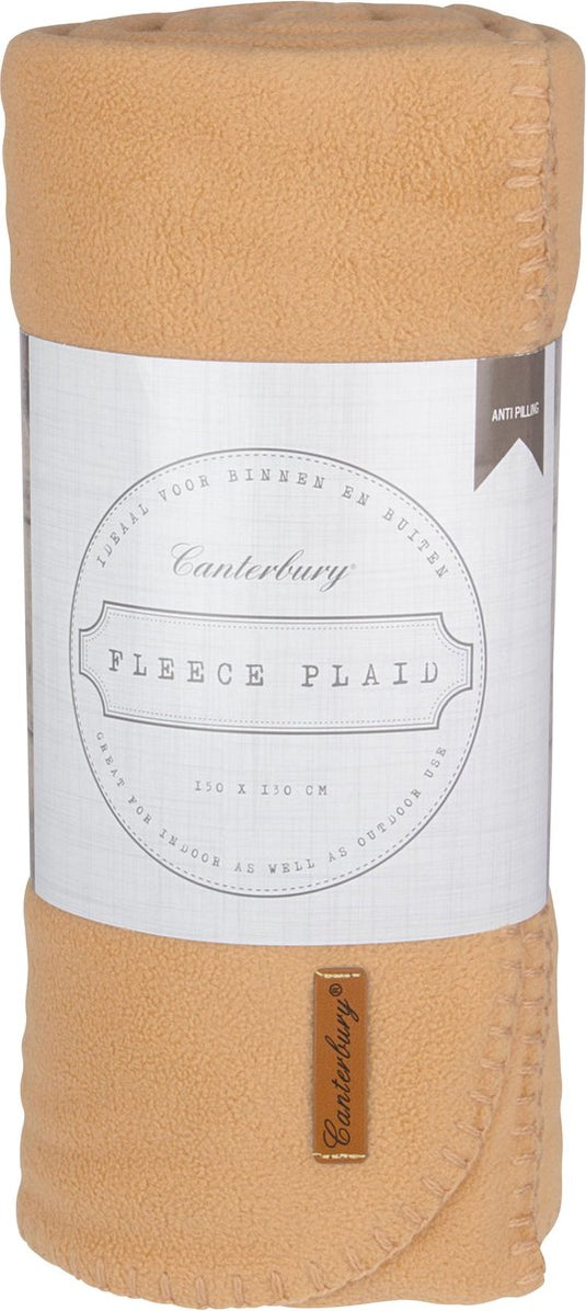 Canterbury plaid fleece - cozy - beige - 150x130 cm