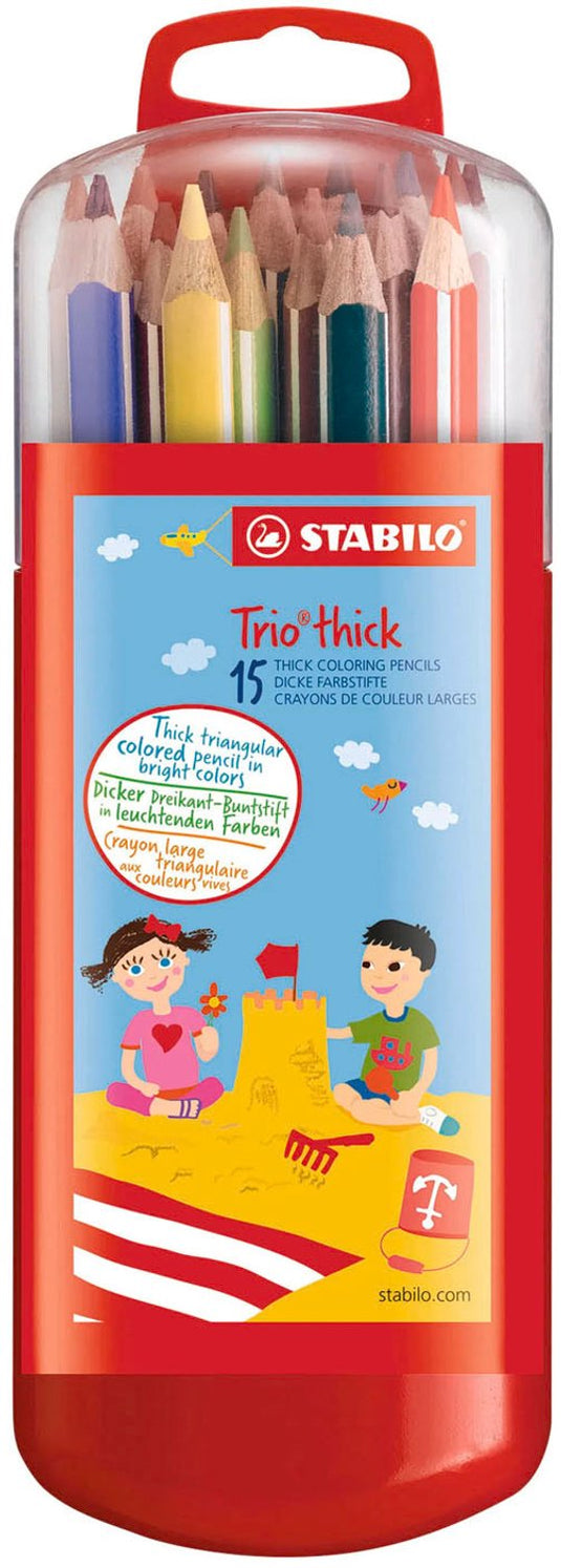 Stabilo trio thick ergonomische kleurpotloden in doos - 15dlg.