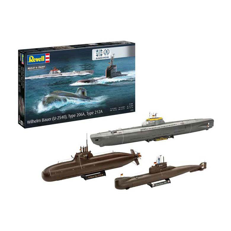 Load image into Gallery viewer, Revell modelbouwpakket - 70 years bundeswehr-wilhelm bauer,type 206a,class2 1:144 - 154dlg.

