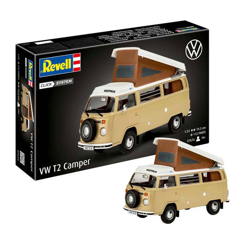Load image into Gallery viewer, Revell modelbouwpakket auto - 07676 volkswagen vw t2 camper bus - easy click system plastic - 1:24 - modelbouw
