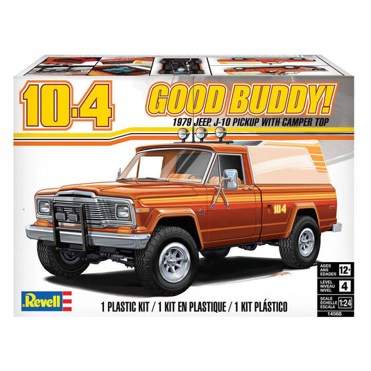 Revell modelbouwpakket - 1979 jeep j-10 pickup with camper top 1:24 -
