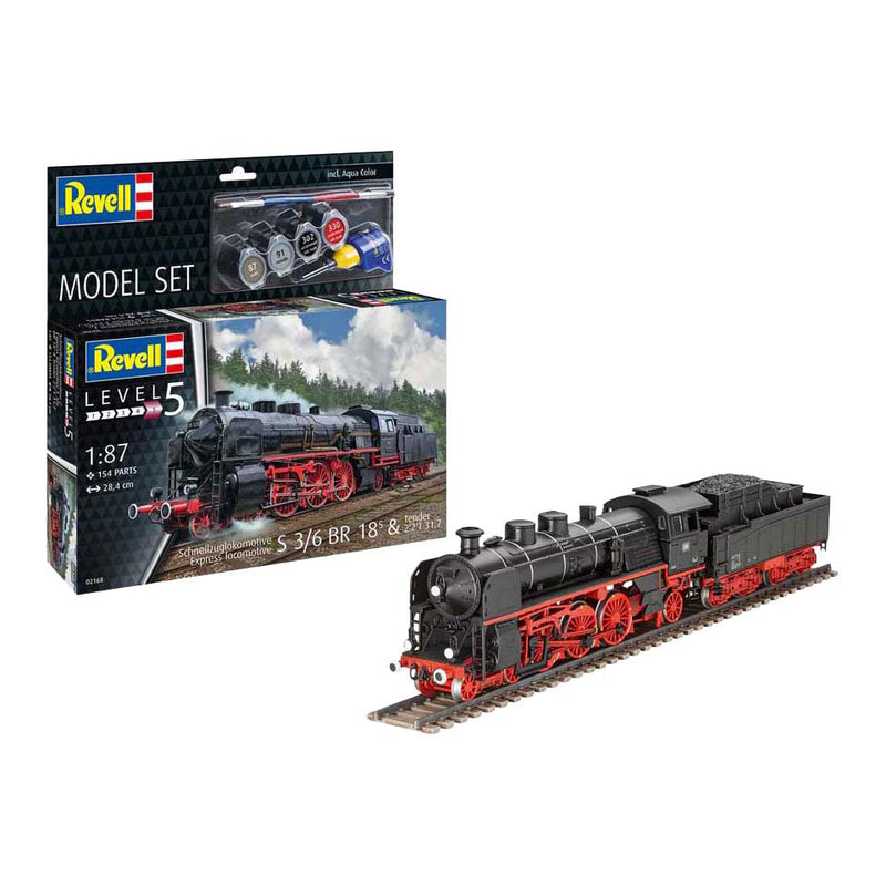 Load image into Gallery viewer, Revell modelbouwpakket - schnellzuglokomotive s3 6 br18 mit tende 1:87 - 154dlg.
