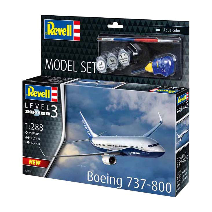 Load image into Gallery viewer, Revell modelbouwpakket - boeing 737-800 1:288 - 25dlg. - incl. basiskleuren verf
