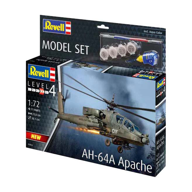 Load image into Gallery viewer, Revell modelbouwpakket - ah-64a apache 1:72 - 71dlg. - incl. basiskleuren verf
