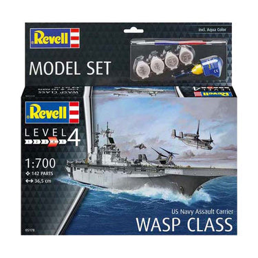 Revell modelbouwpakket - us navy assault carrier wasp class 1:700 - 142dlg.
