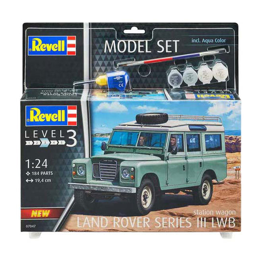 Revell modelbouwpakket auto - 67047 land rover series iii lwb station wagon - britse klassieke auto - model set plastic - 1:24 - modelbouw