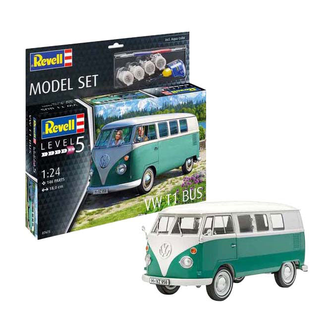 Load image into Gallery viewer, Revell modelbouwpakket - vw t1 bus 1:24 - 146dlg. - incl. basiskleuren verf
