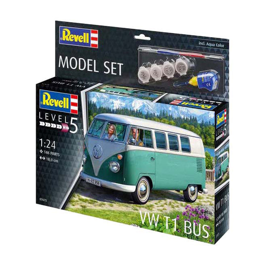 Revell modelbouwpakket - vw t1 bus 1:24 - 146dlg. - incl. basiskleuren verf