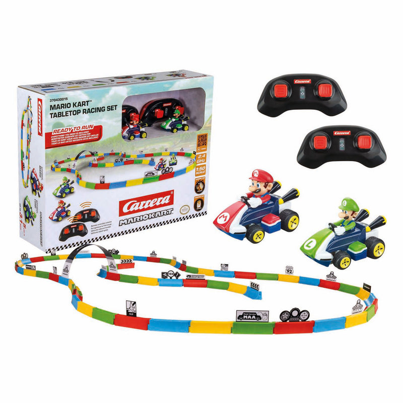 Load image into Gallery viewer, Carrera rc 2,4ghz mario kart tabletop racing set - mario luigi 1:43
