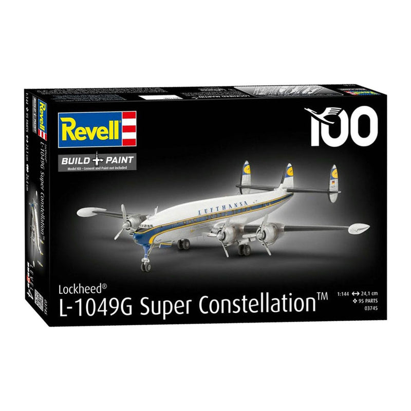 Load image into Gallery viewer, Revell modelbouwpakket vliegtuigen - 03745 lockheed l.1049g super constellation - lufthansa 100 - duits passagiersvliegtuig plastic - 1:144 - modelbouw
