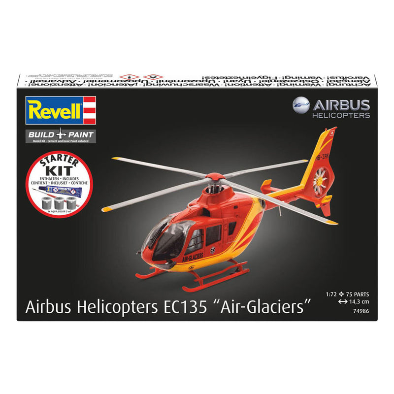 Load image into Gallery viewer, Revell modelbouwpakket starter kit airbus helicopters ec135 air-glaciers 1:72 - 75dlg.
