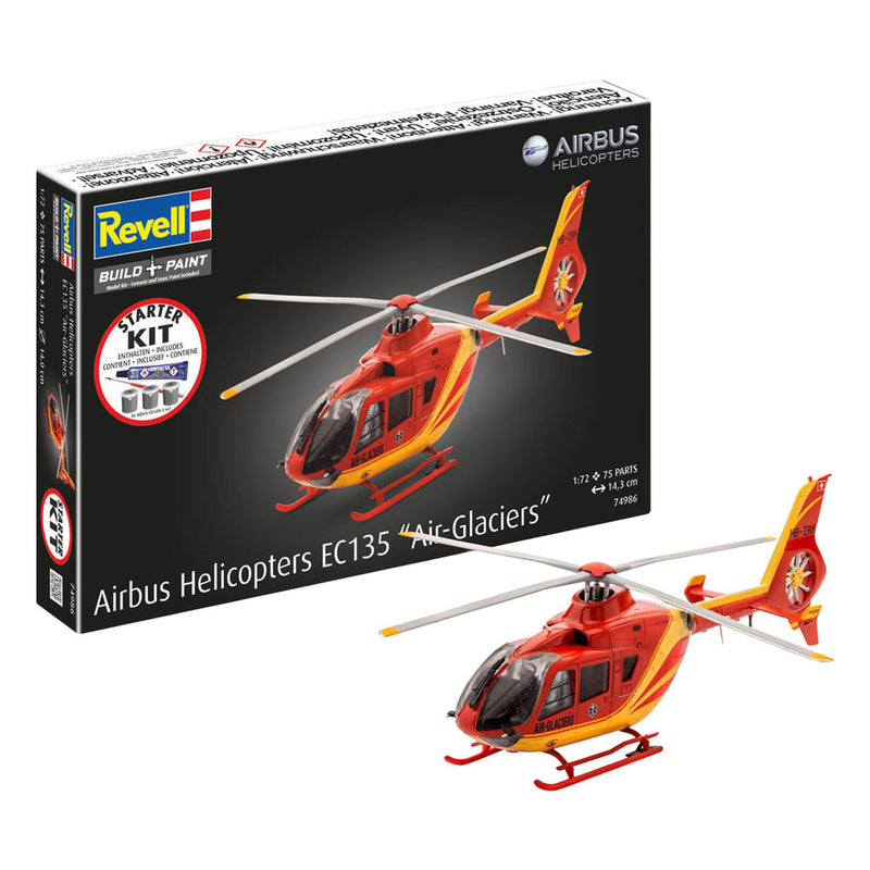 Load image into Gallery viewer, Revell modelbouwpakket starter kit airbus helicopters ec135 air-glaciers 1:72 - 75dlg.
