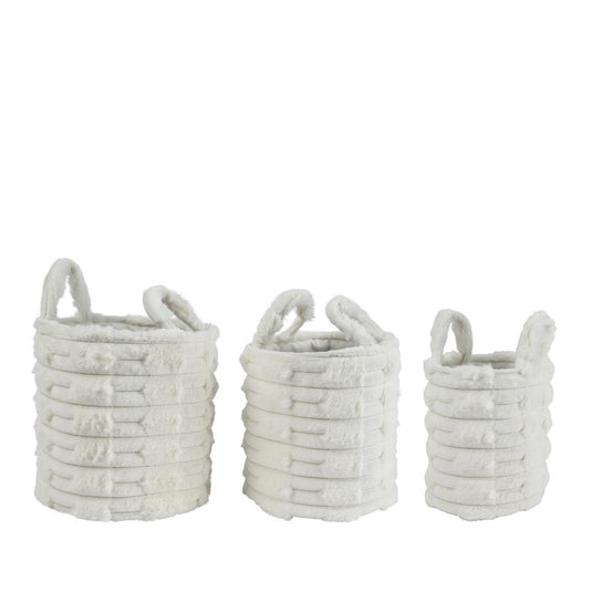 Decoris 3-delig manden set ø30x30cm off-white imitatiebont