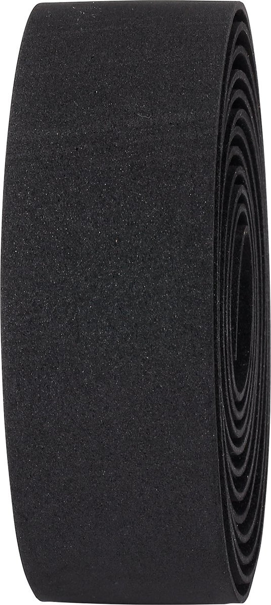 Bbb cycling stuurlint racefiets - zelfklevend stuurtape met stretch materiaal - antislip - lengte: 200cm - dikte: 2mm - inclusief stuurdoppen - zwart eco - raceribbon bht-01eco