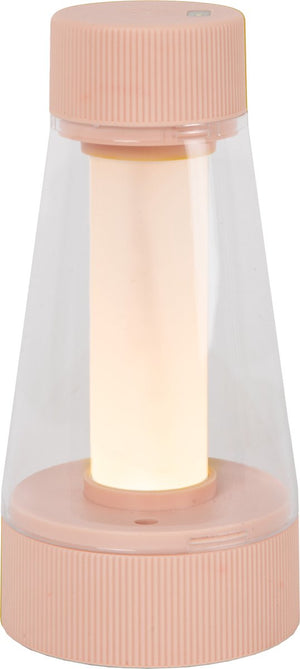 Lucide lorali - oplaadbare tafellamp binnen buiten - accu batterij - ø 7,7 cm - led dimbaar - 1x1,2w 2600k 3000k - ip44 - roze