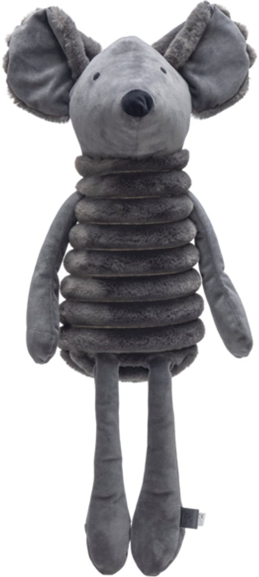 Designed by lotte reza hondenknuffel muis - hondenspeeltjes - xl-knuffel - dikke ribstof - antraciet - 68x33x17,5 cm