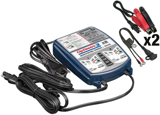 Tecmate acculader optimate3 optimate 3 charger 2er bank