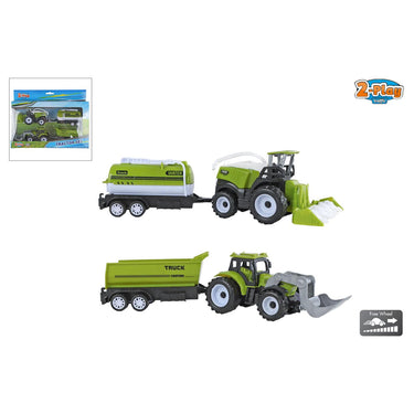 2-play tractor en combine met 2 aanhangers free wheel 24cm